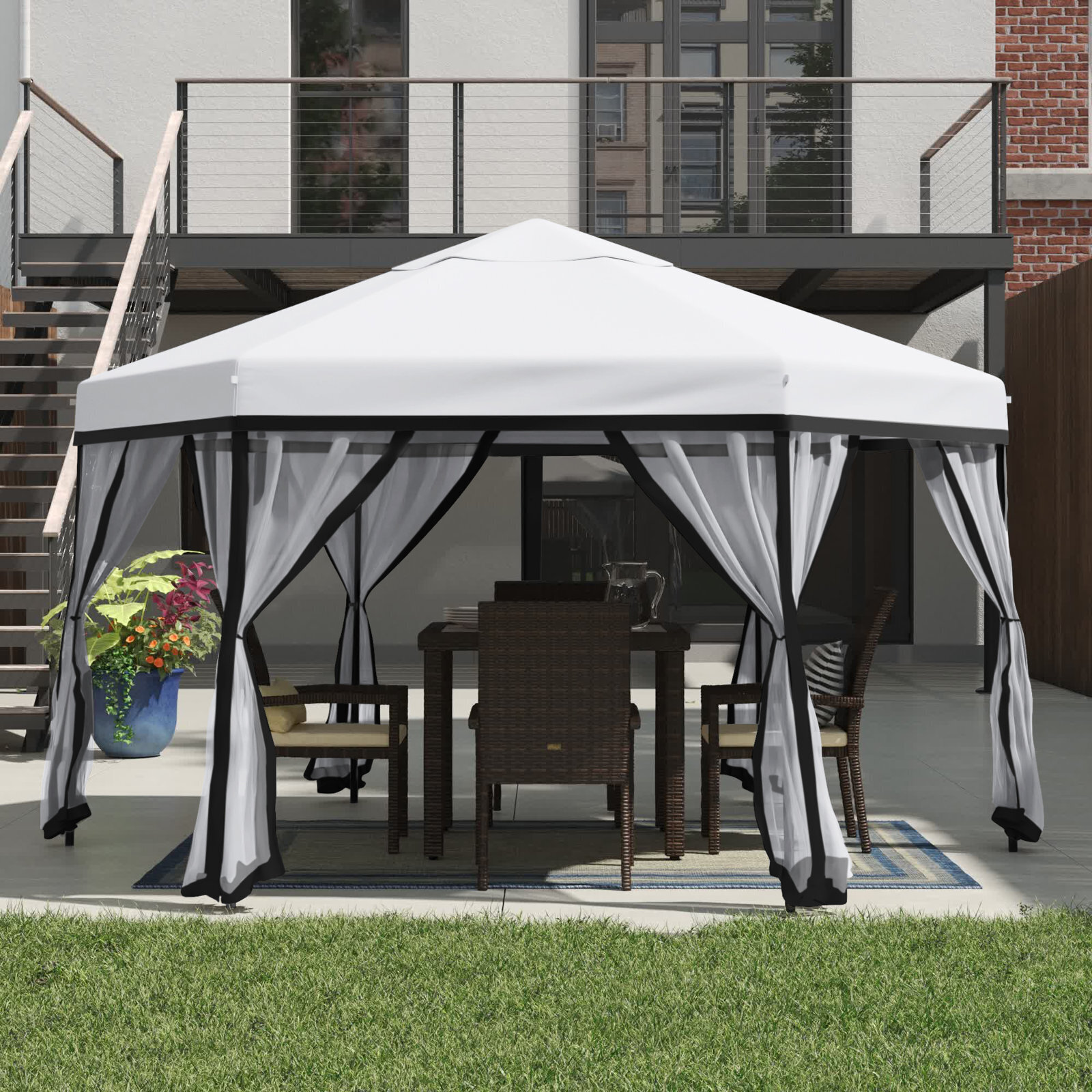 Simple Black Framed Gazebo