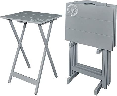 Simple Coastal TV Trays with Stand