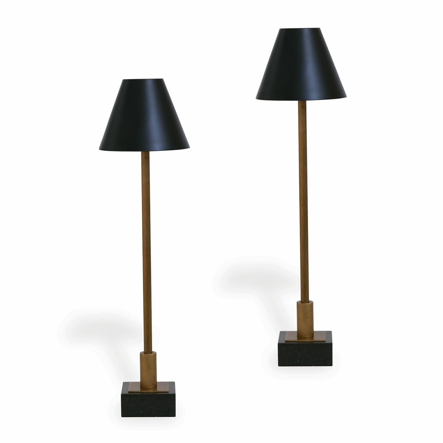 Simple Gold Lamps with Black Shades