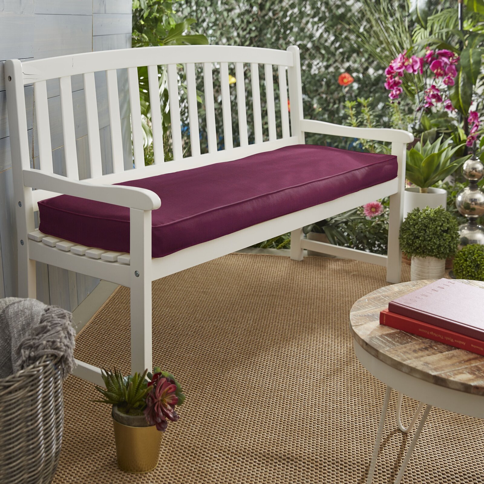 Simple Purple Outdoor Chair Cushion