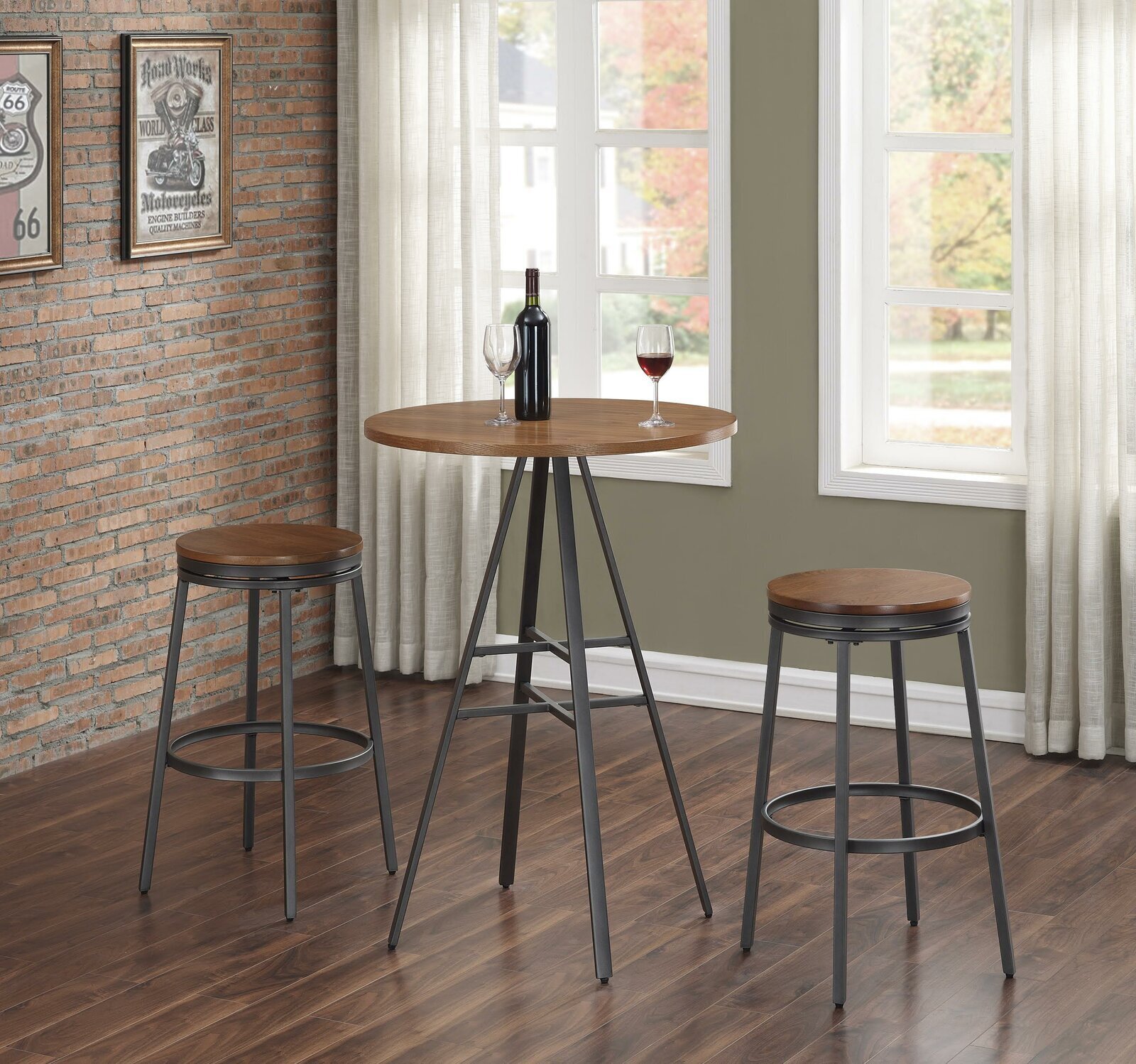 Simple Round Bar Table and Chairs
