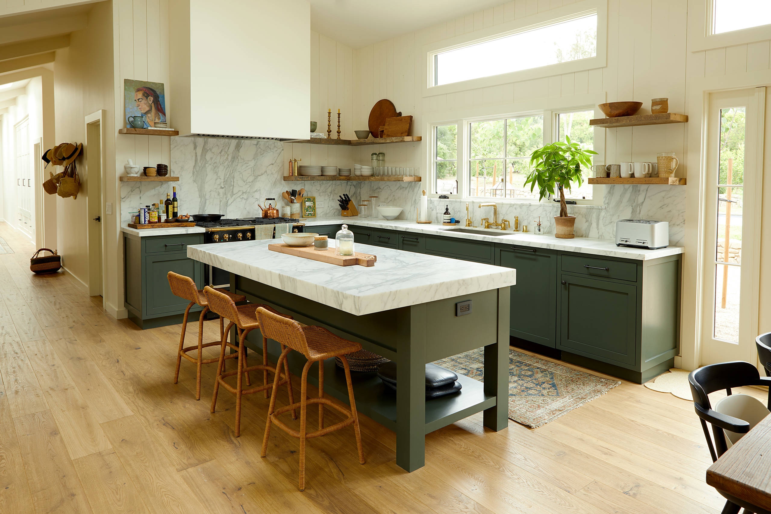 Simplistic And Charming Kitchen With Shelves
