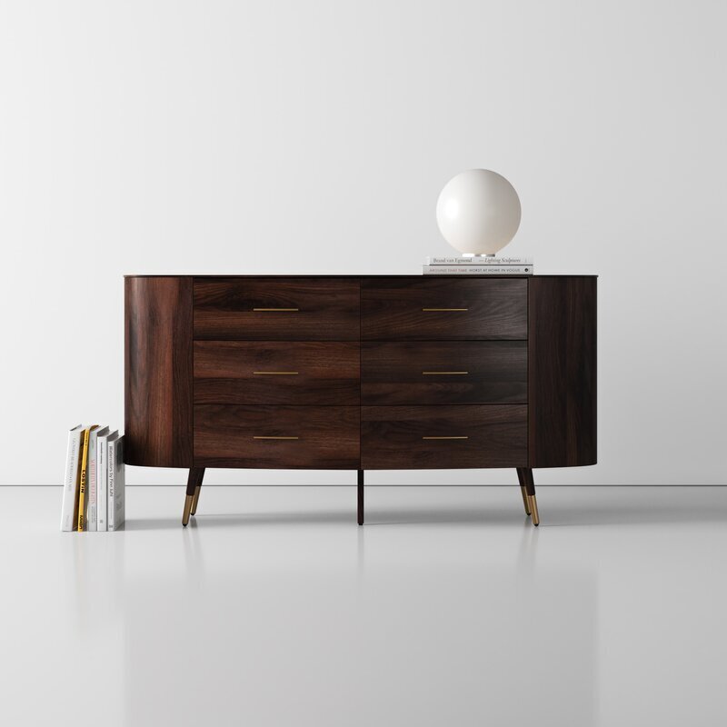 Six Drawer Round Chest Of Drawers