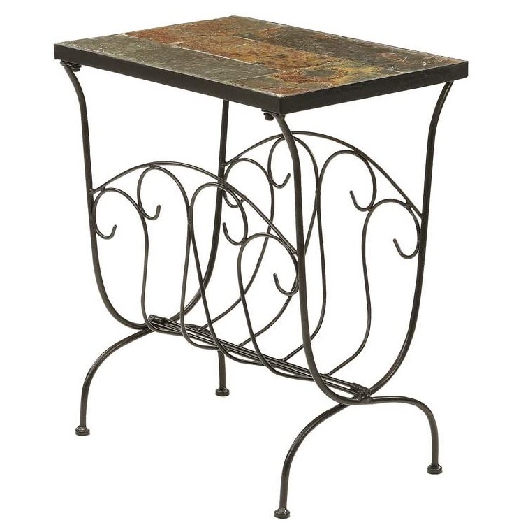 Slate Top Rectangular End Table