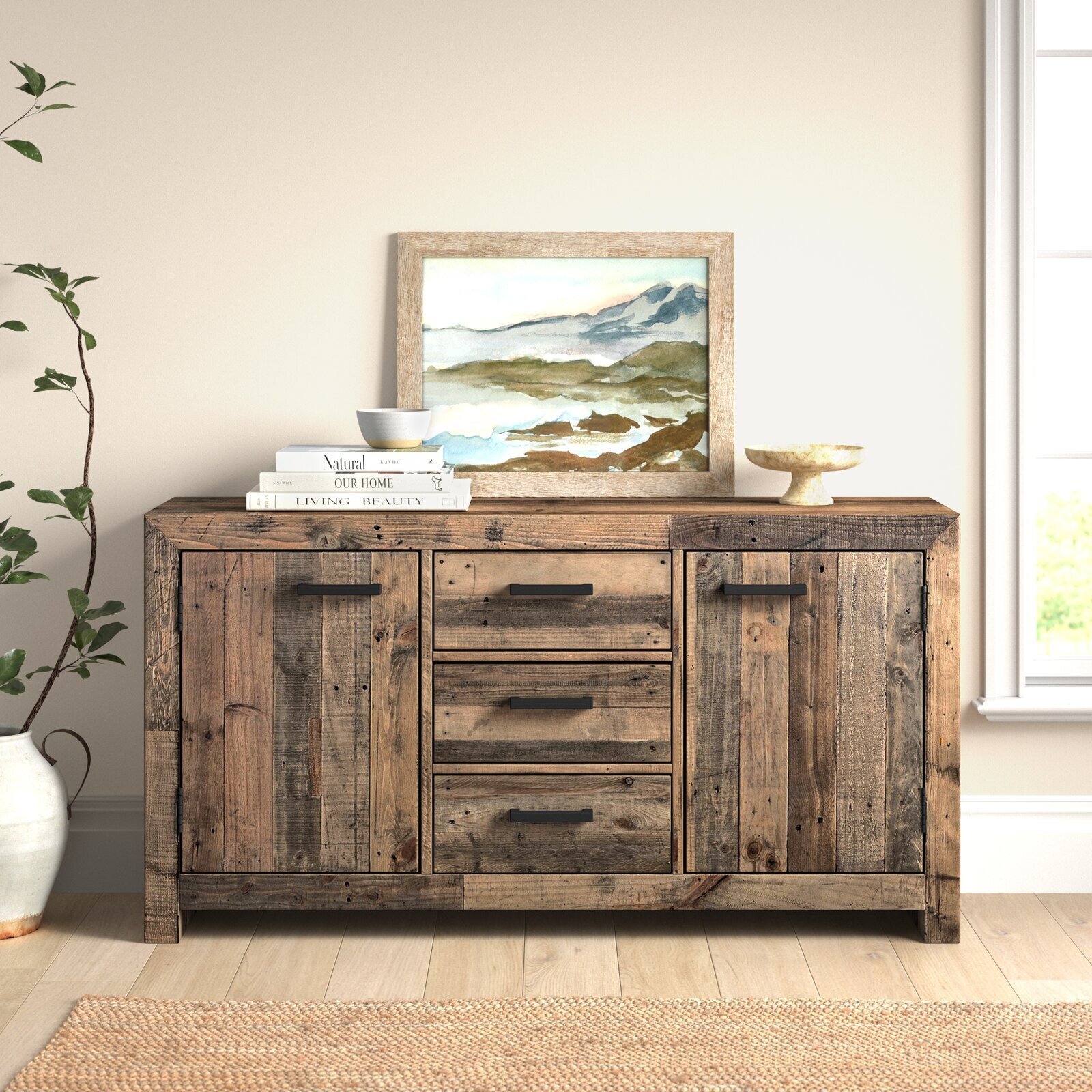 Slatted sideboard table