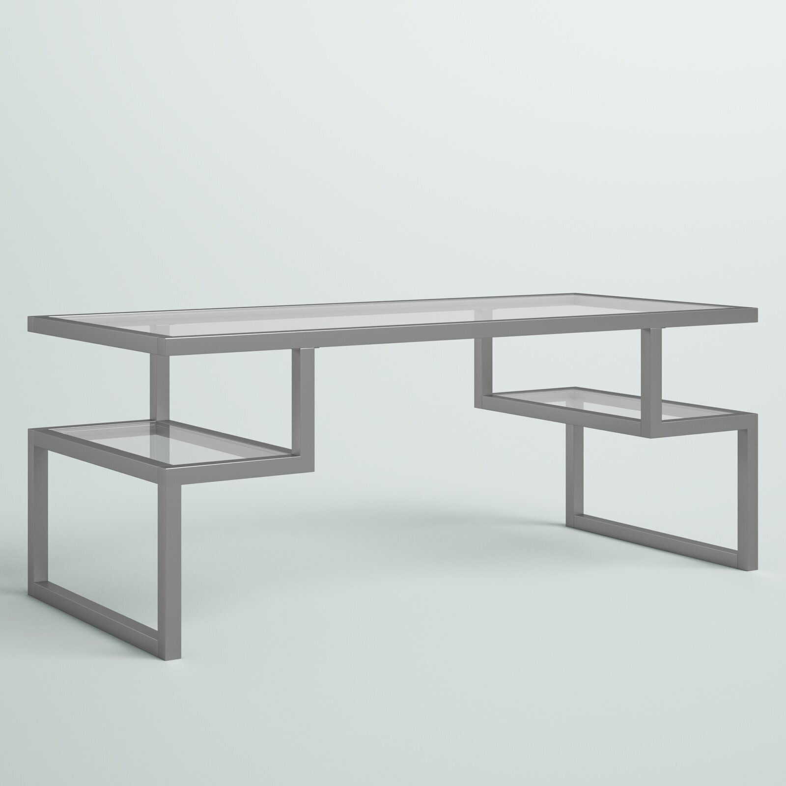 Sled Style Stainless Steel Coffee Table