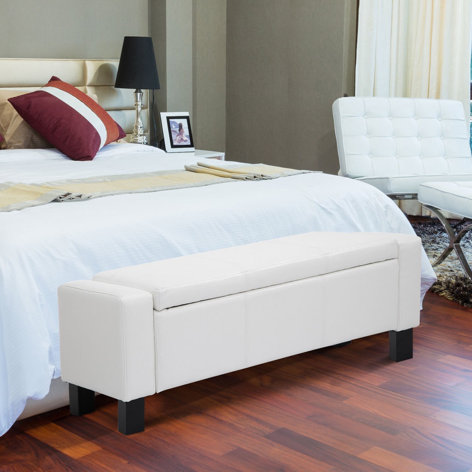 Sleek Large Ottoman Leather