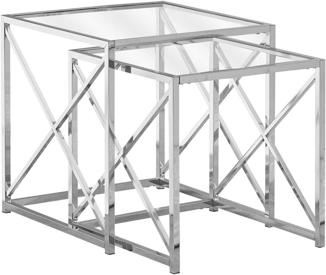 Sleek Modern Chrome Nest of Tables