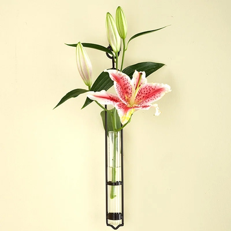 Slender Glass Vase Wall Sconce
