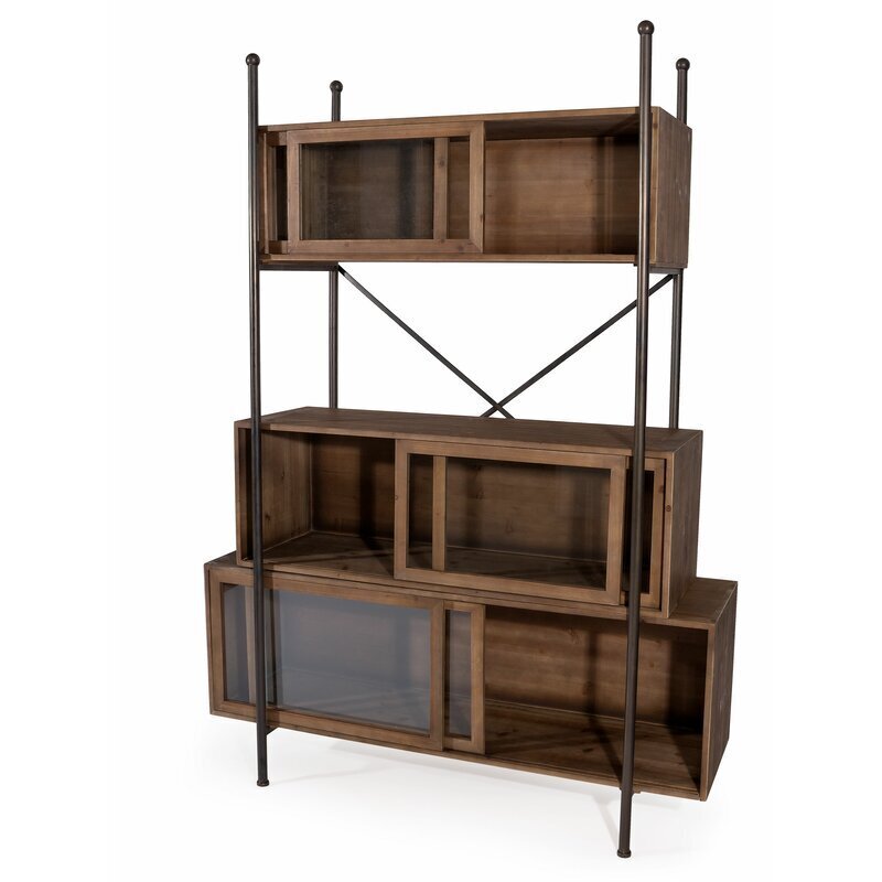 Sliding Bookcase Door With a Metal Frame
