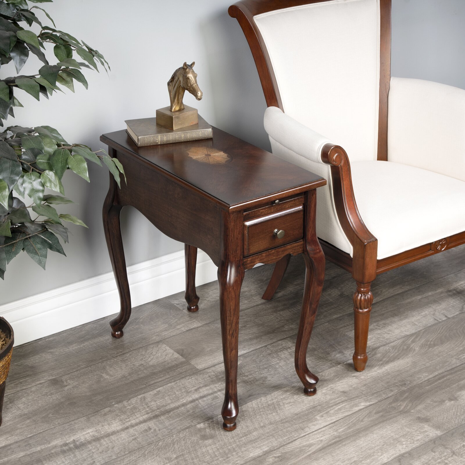Slim Cherry Side Table