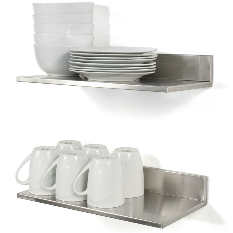Slim Industrial Floating Steel Shelves