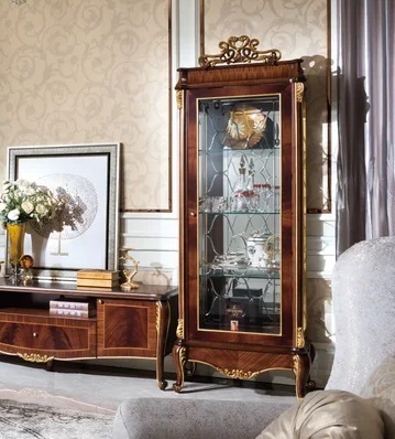 Slim Oriental Curio Cabinet
