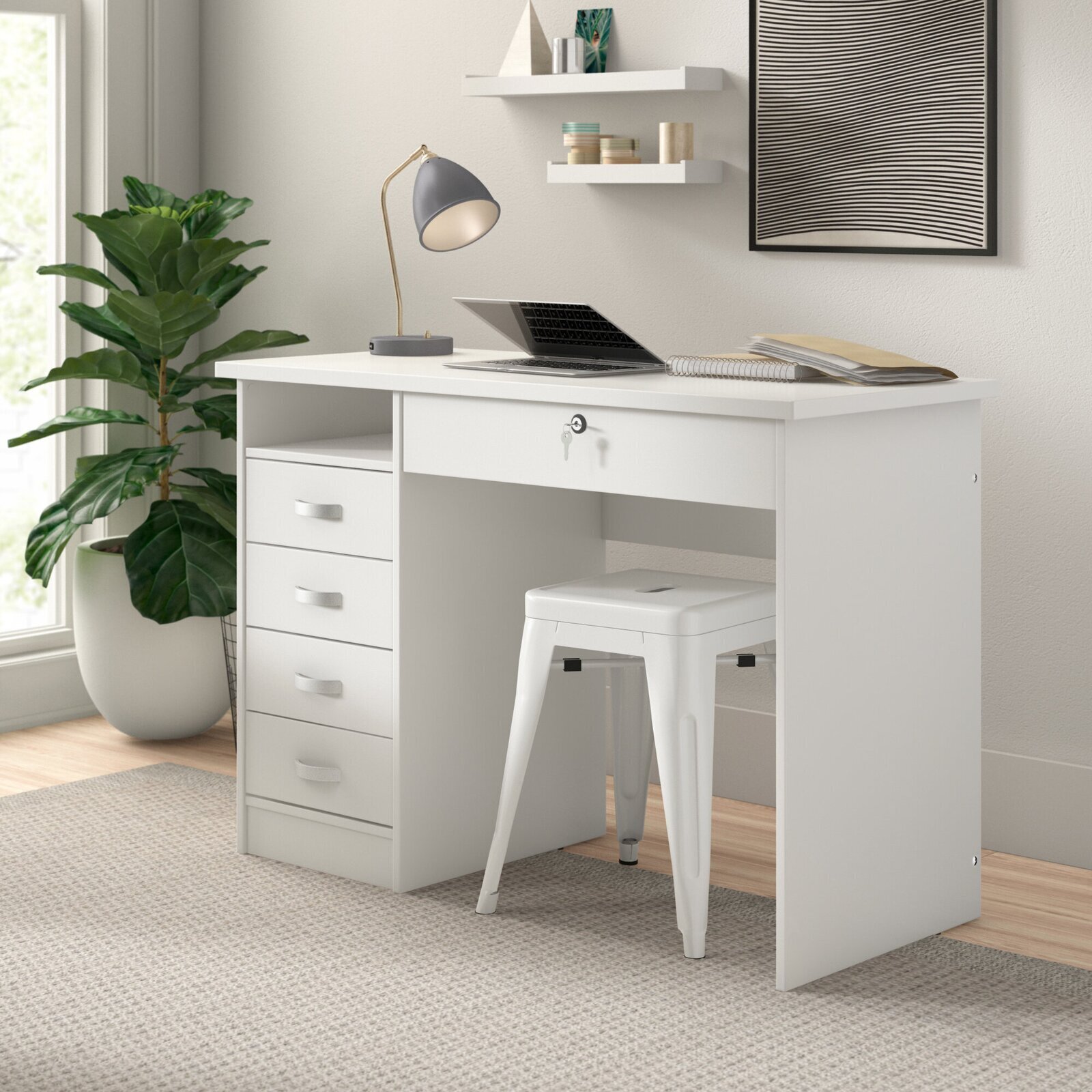 Desk With Locking Drawers