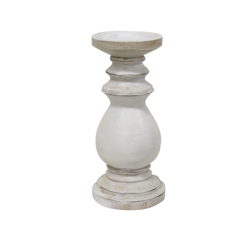 Small White Resin Candlestick