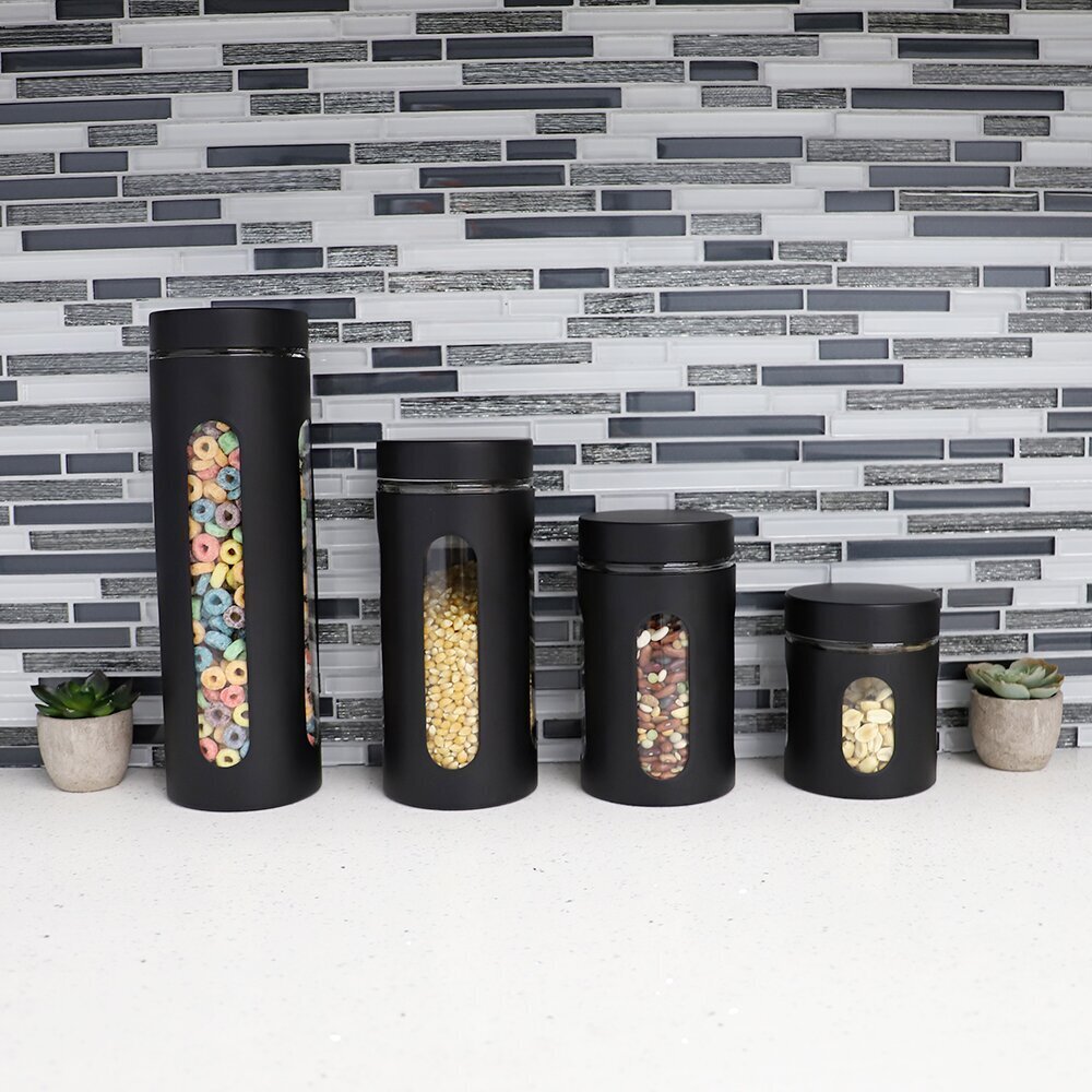 Smooth Black Canisters