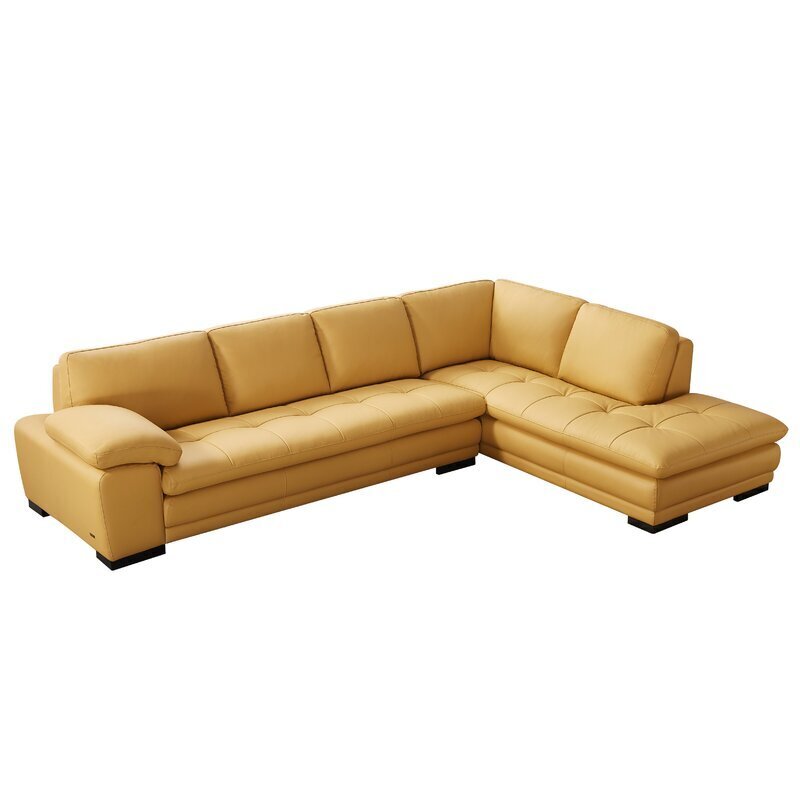 Yellow Leather Sectional