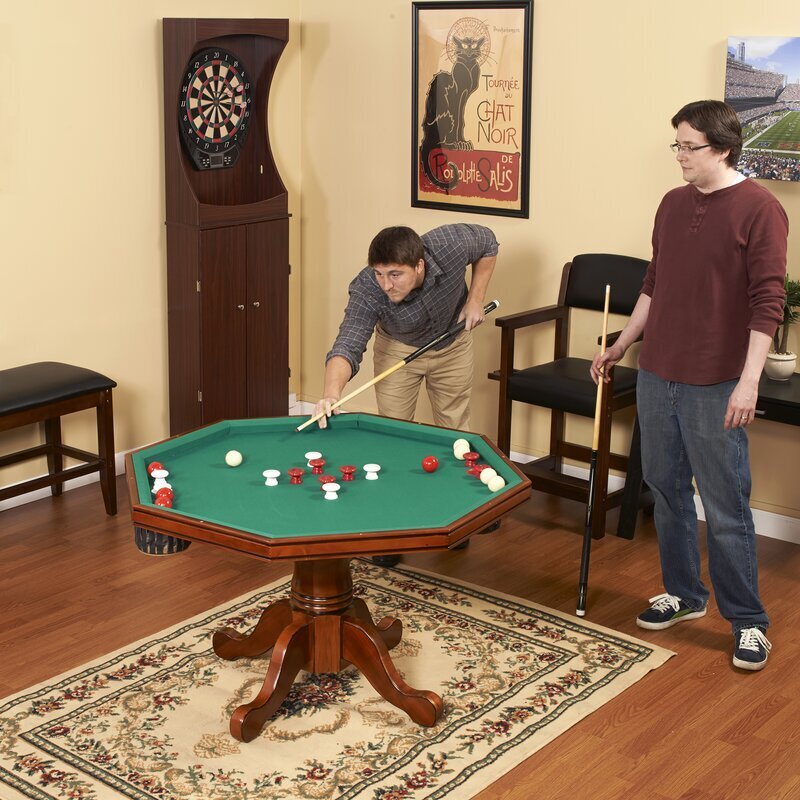 Solid and manufactured wood antique poker table 
