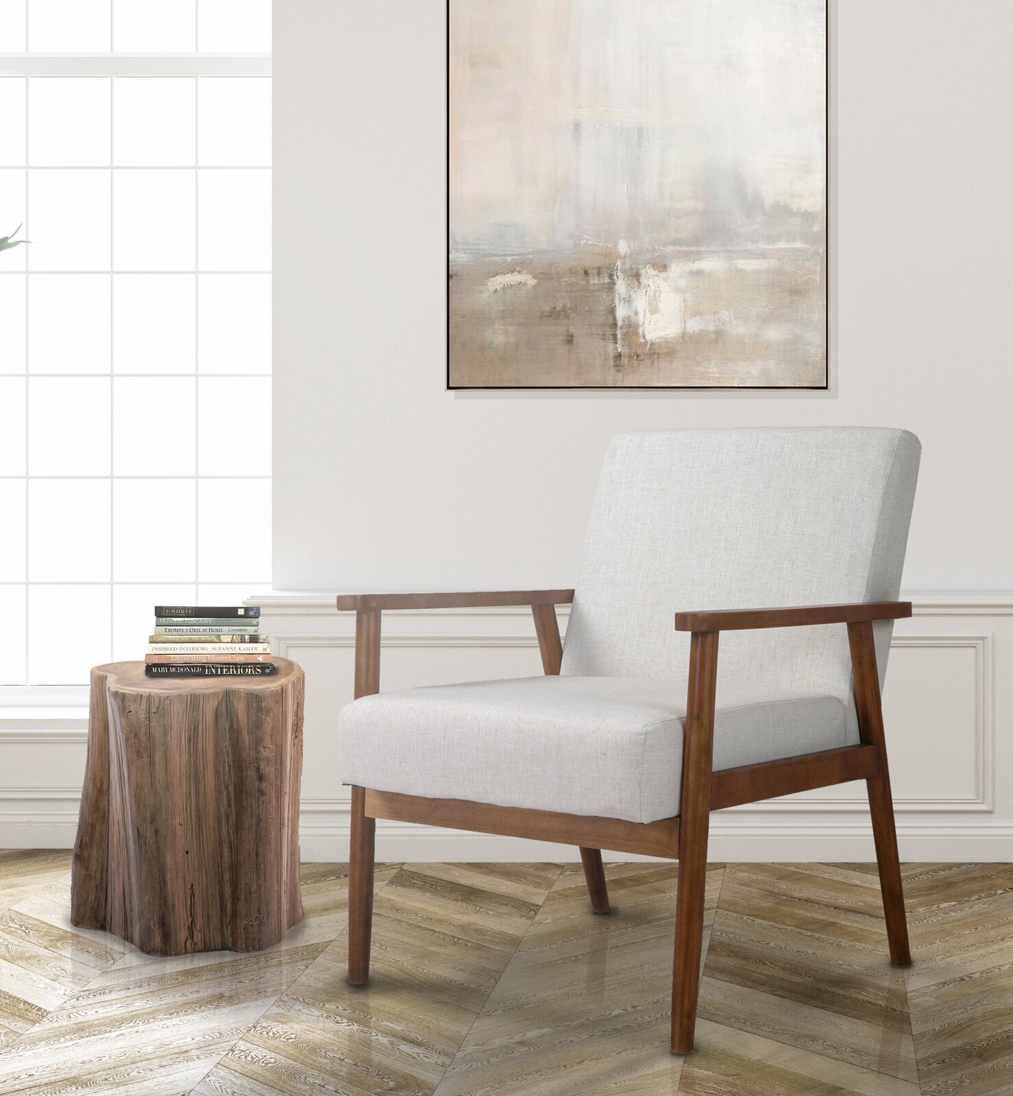 Solid Birch Wood Scandi Arm Chair