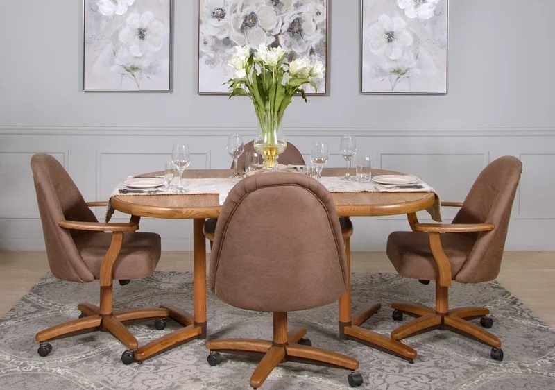 Solid oak chromcraft dining set