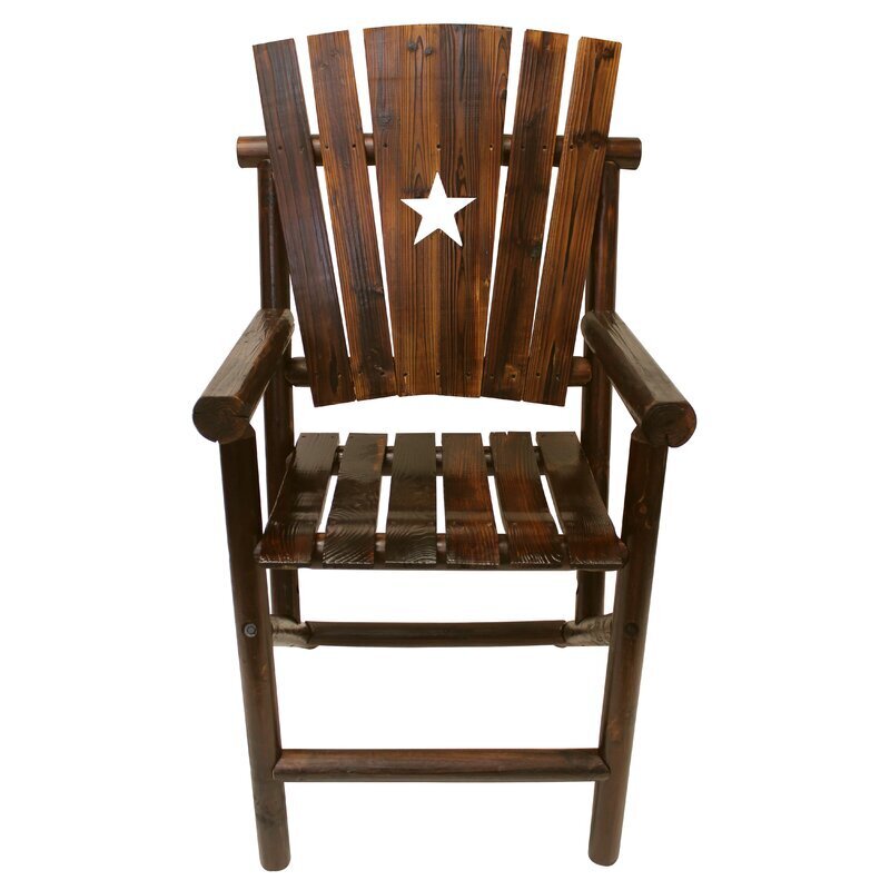 Solid Pine Outdoor Rustic Bar Stool