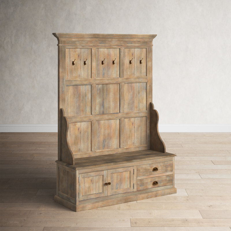 Hall Tree Coat Rack Storage Bench