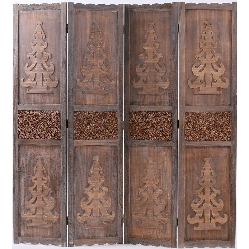 Solid wood hand carved room divider