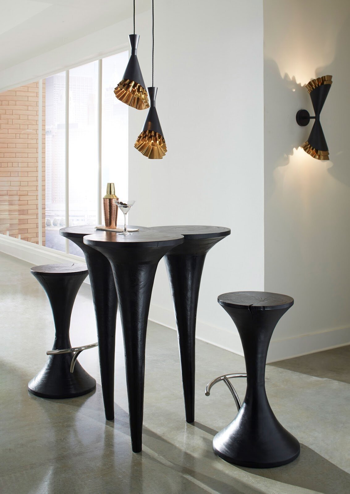 Solid Wood High Top Table and Chairs