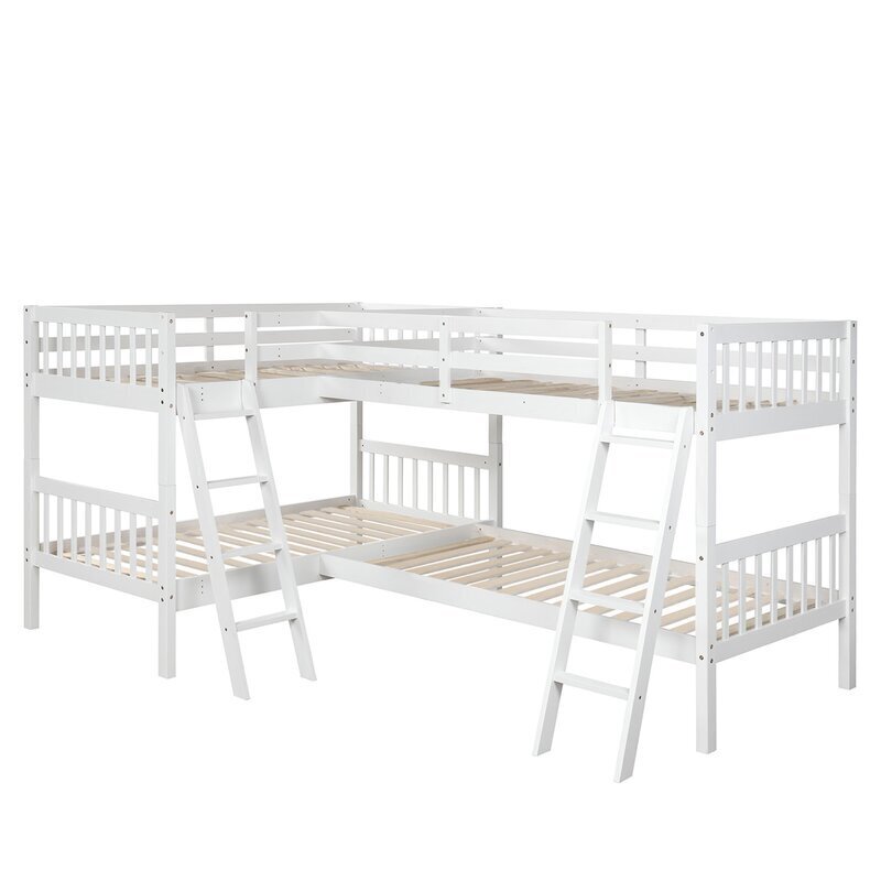 Solid Wood L Shaped Bunk Bed