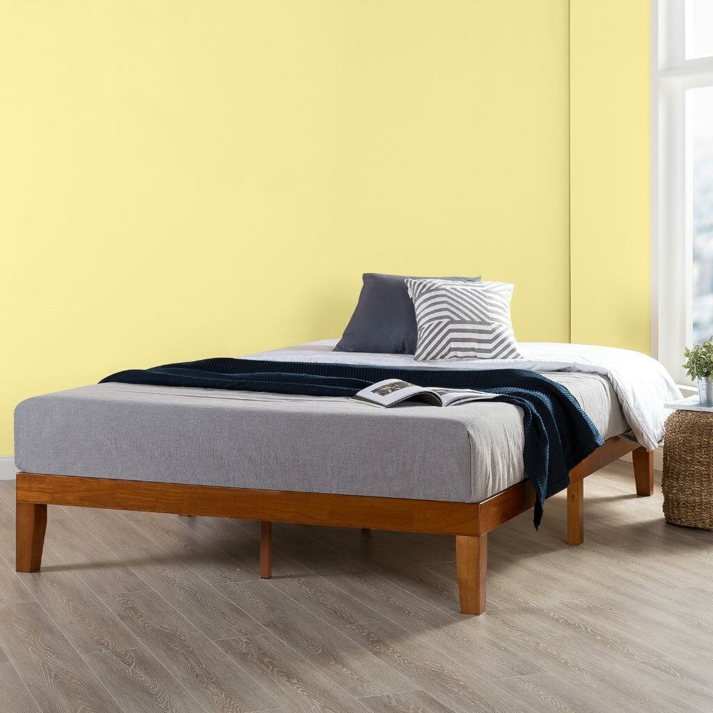 Solid wood platform bed