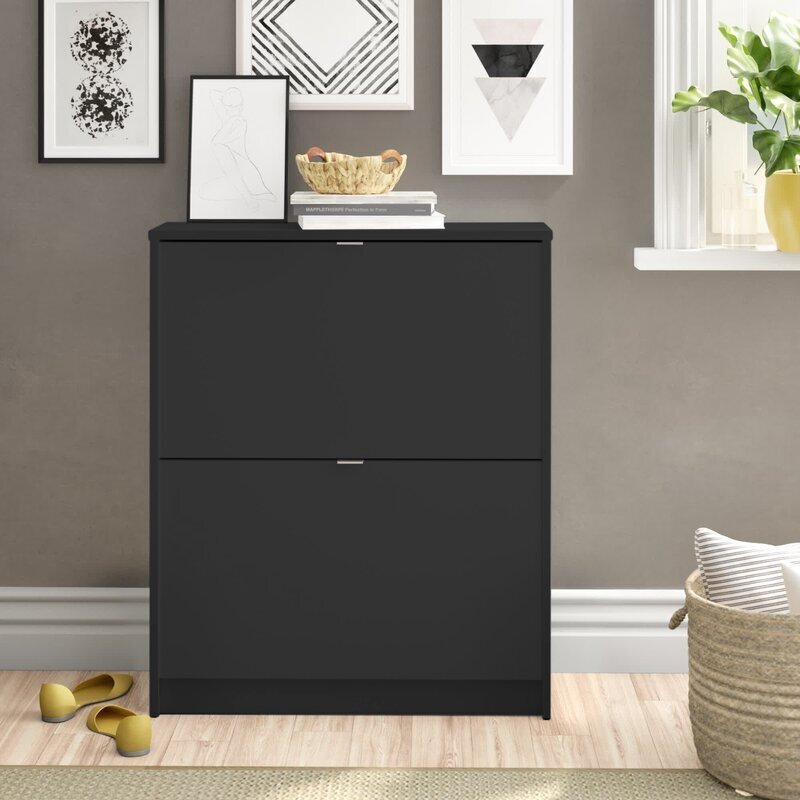 Space saving shoe storage black