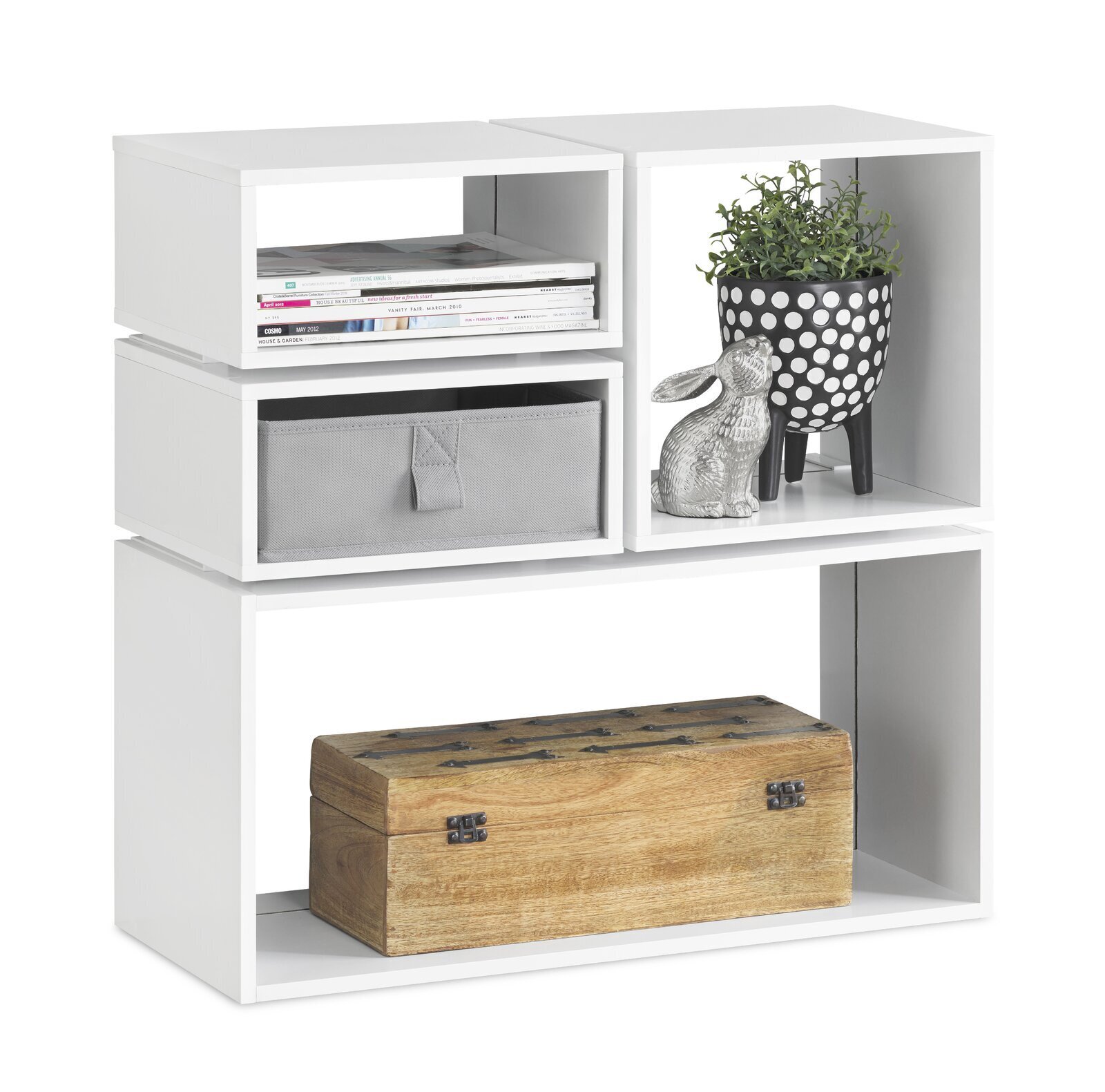 Square wood storage cubes