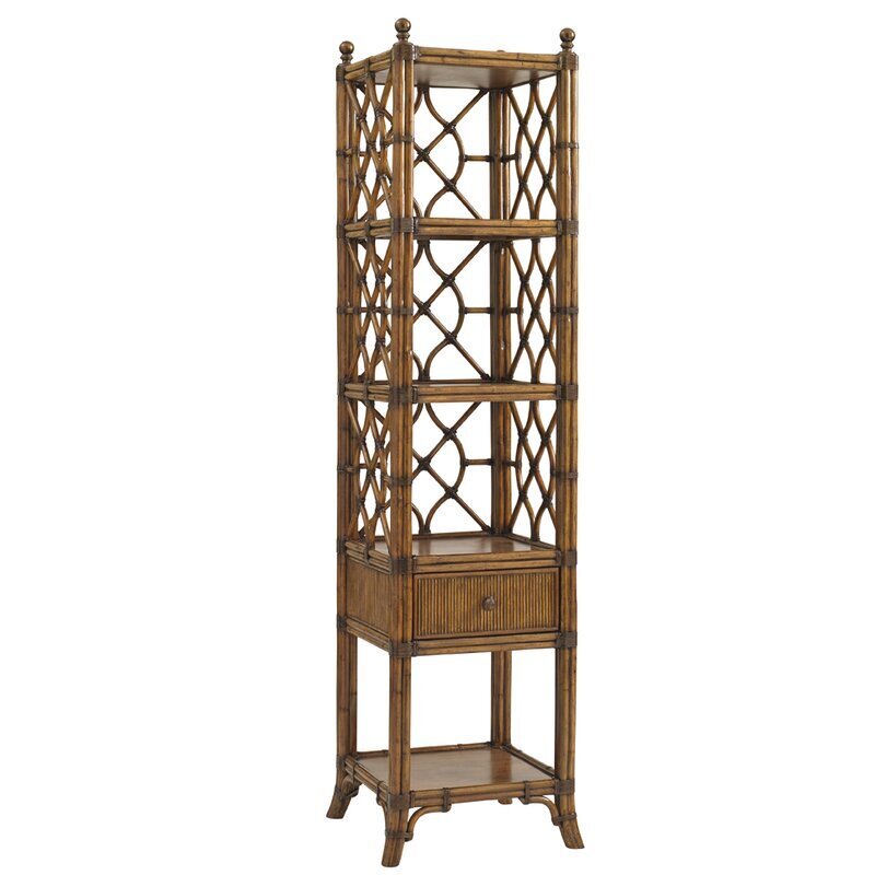 Squared Wicker Bookshelf with Drawers