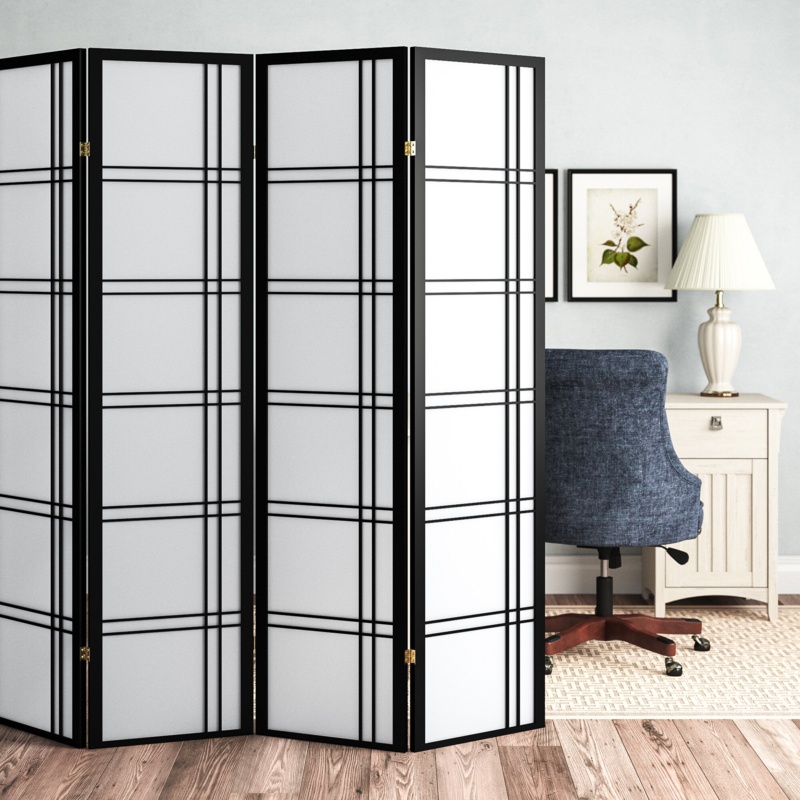 Elegant Wood and Rice Paper Room Divider