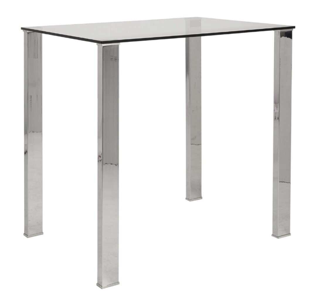 Stainless Steel Bar Table with Glass Top