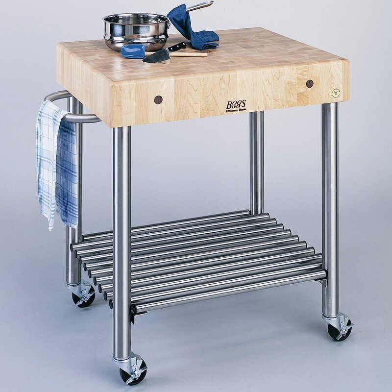 Stainless Steel Butcher Block on Wheels
