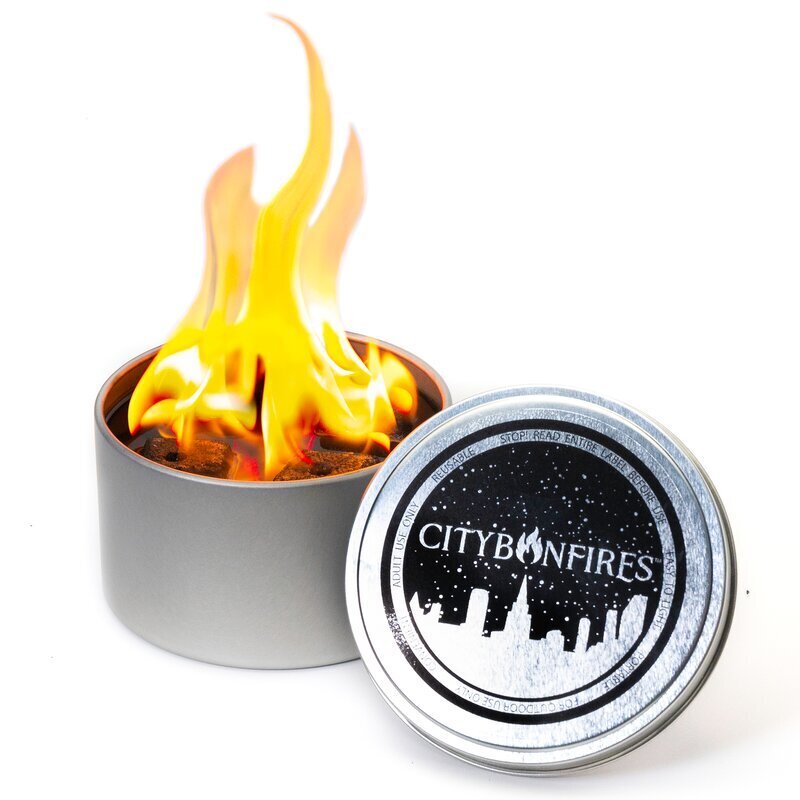 Stainless Steel Gel Outdoor Fire Pit with Lid