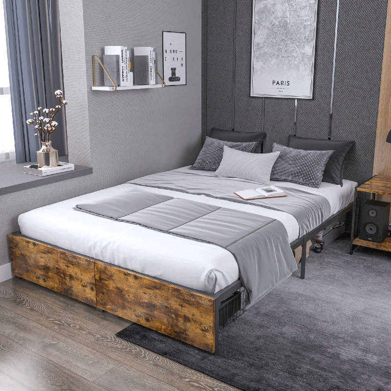 Stainless Steel Low Profile Queen Bed Frame