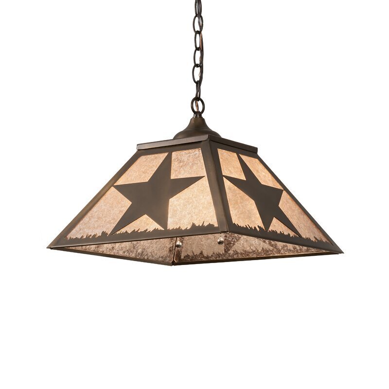 Steel and Mica Texas Star Lamp
