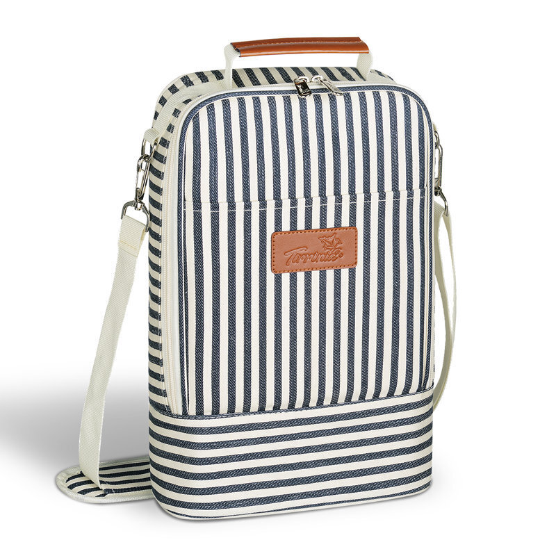 Striped wine glass carrier