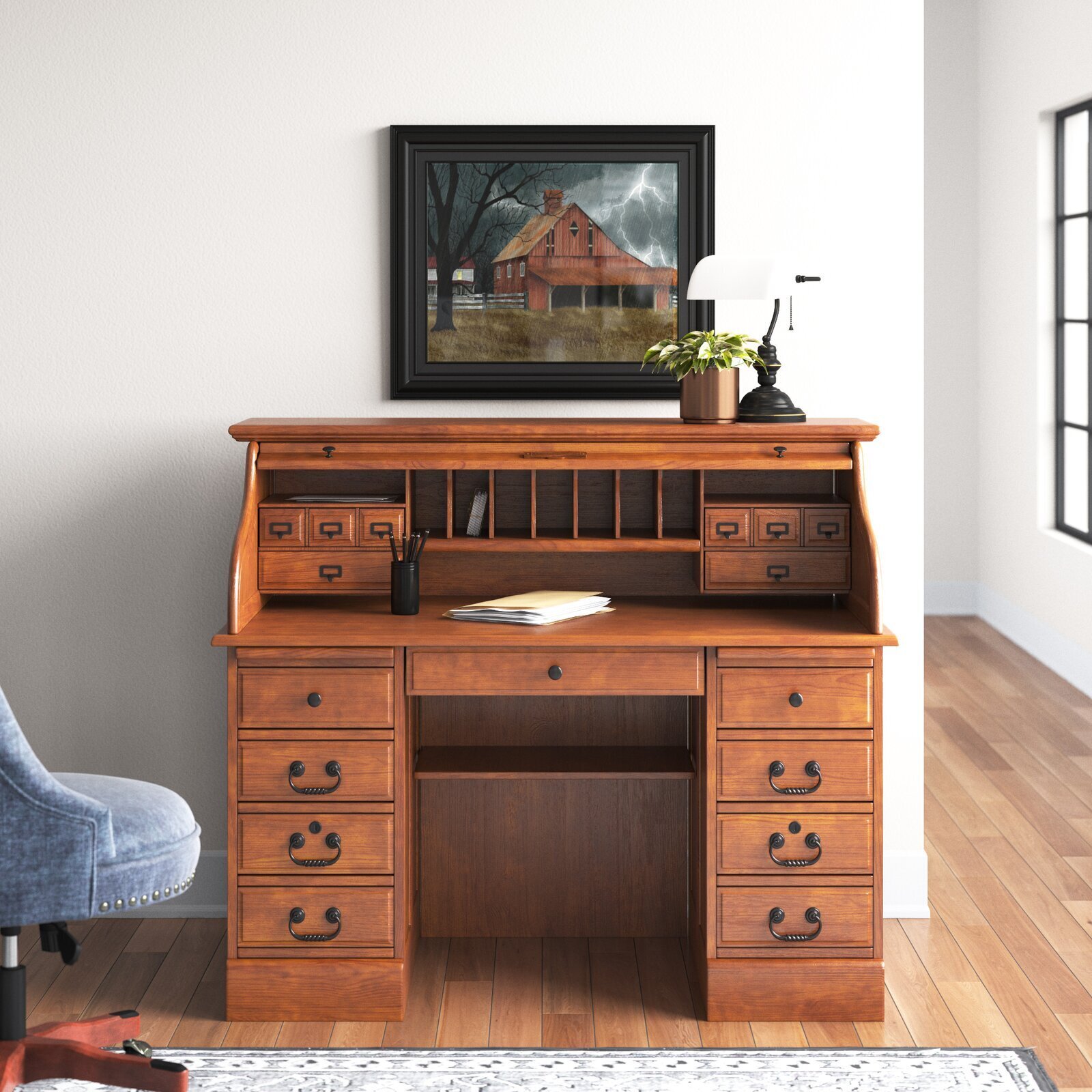 Stunning Classic Rolltop Computer Desk