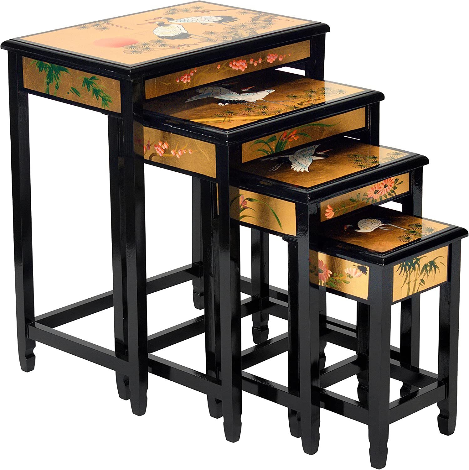 Stunning Gold Lacquer Chinese Nest of Tables