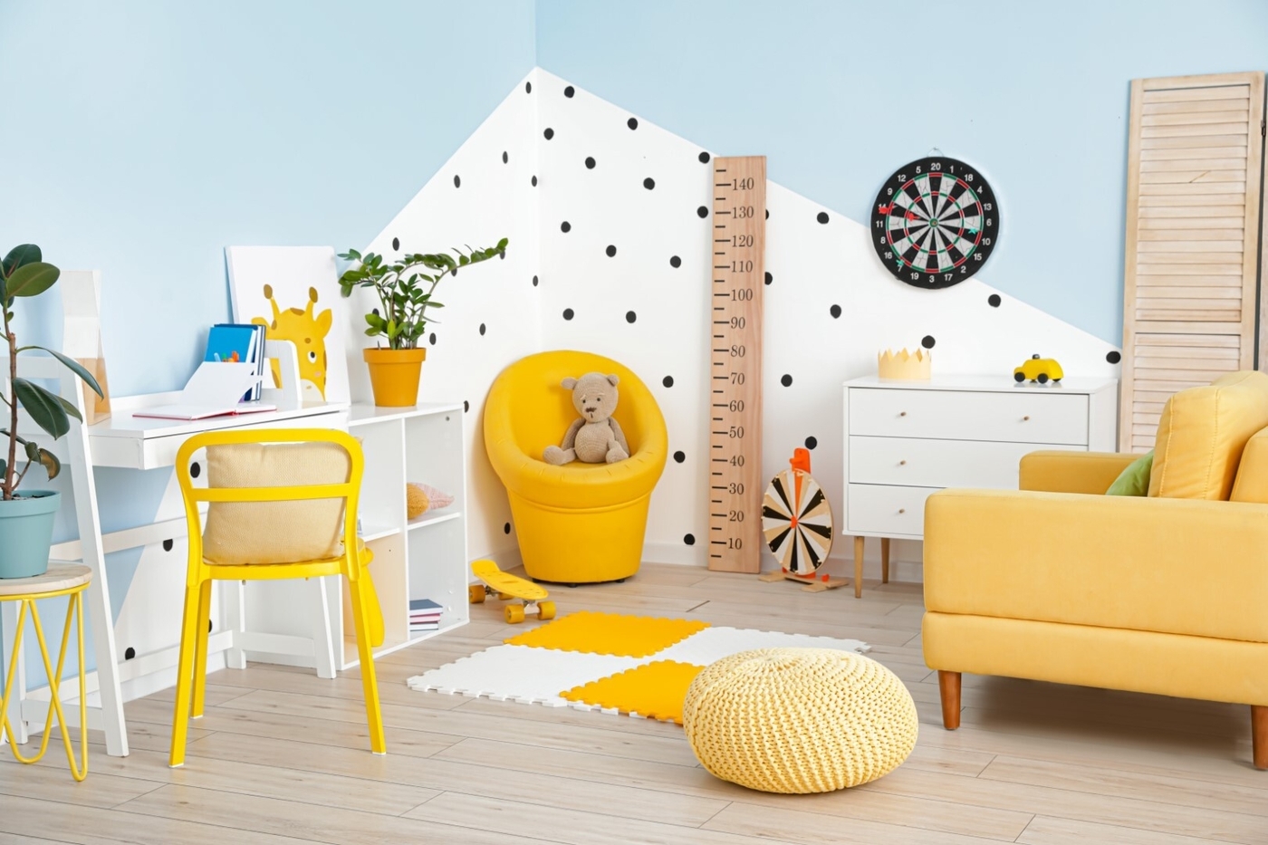 Stylish decor of modern kids room