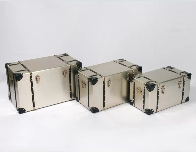 Stylish Modern Steamer Trunk Set