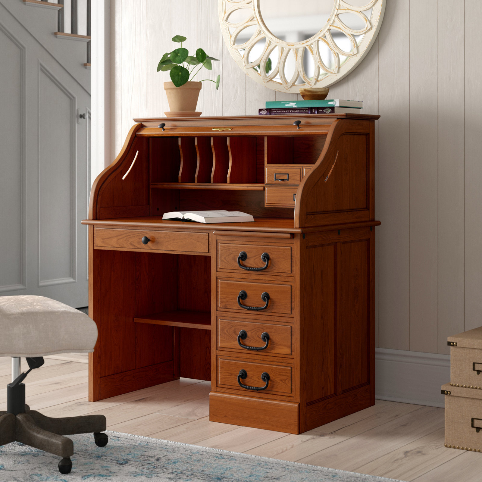 Small Roll Top Computer Desk