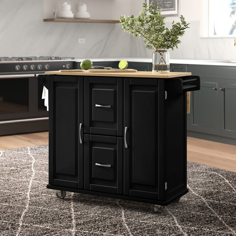 Stylish Space Saving Kitchen Island With Cutting Board Top