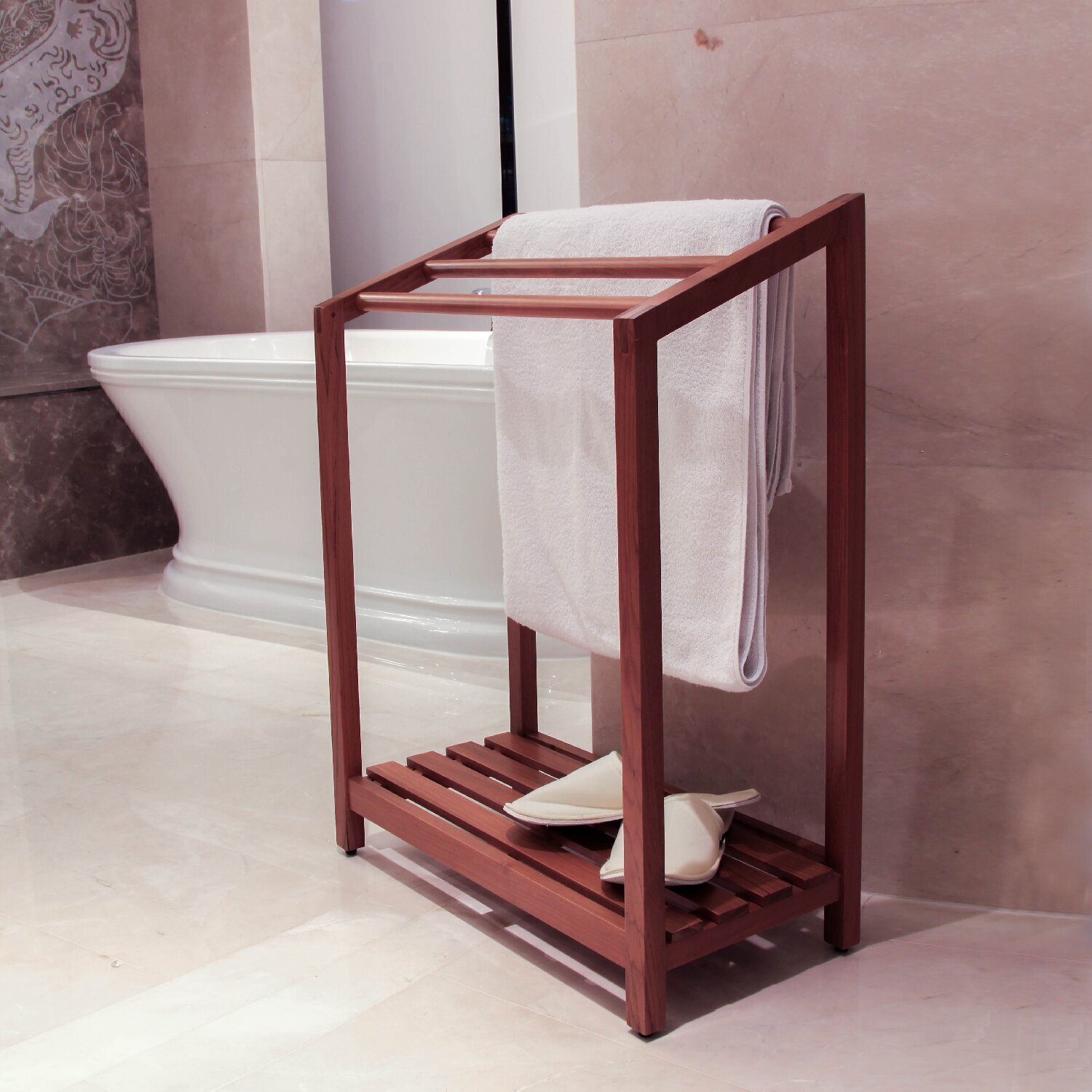 Stylish Teak Outdoor Towel Rack