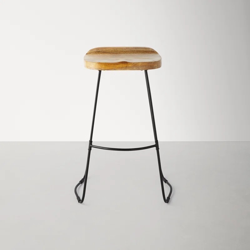 Stylish Wood Seat Ergonomic Bar Stool