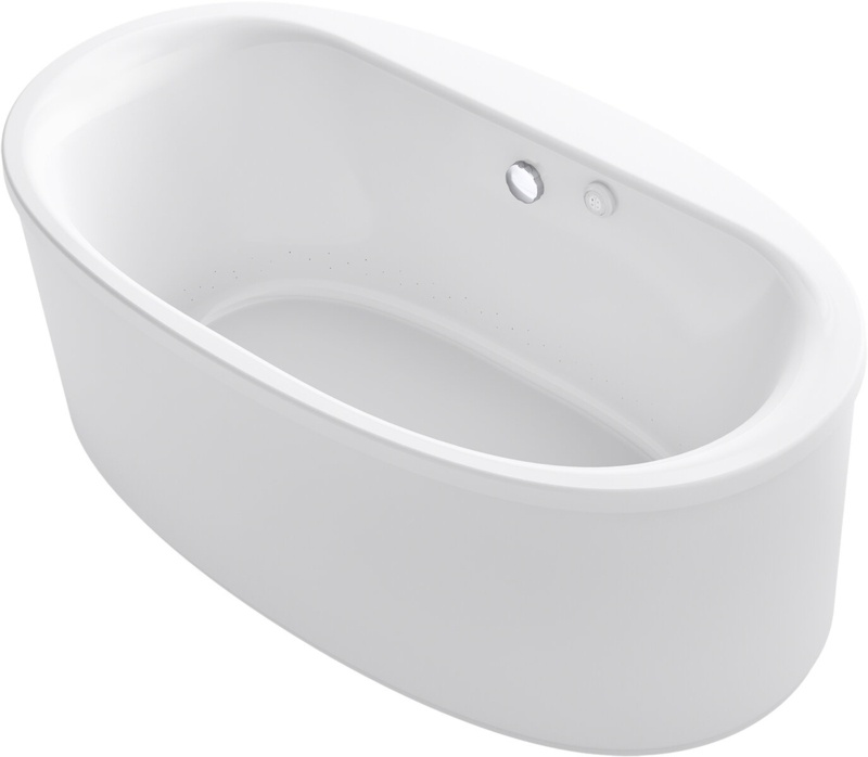 Sunstruck® 65.5-in X 36-in Freestanding Heated Bubblemassage Air Bath with Bask Heated Surface and Straight Shroud