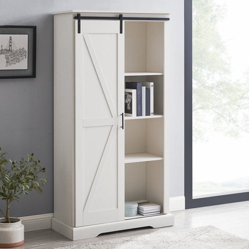 Tall and Single Sliding Bookshelf Door 